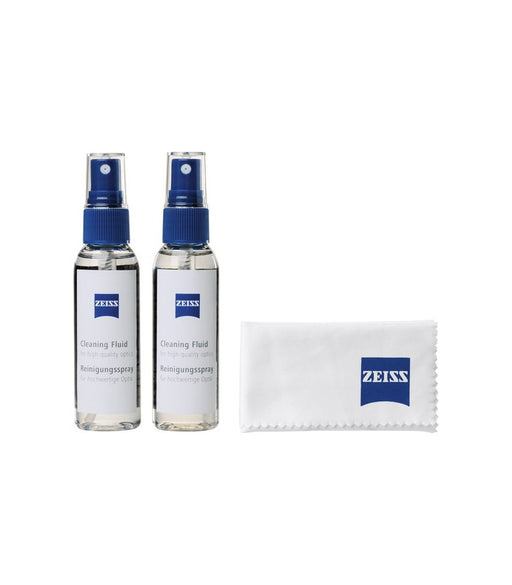 ZEISS lens cleaning spray 2 bottles of lens cleaning solution (2x 60ml) Microfibre cloth (18x18cm)