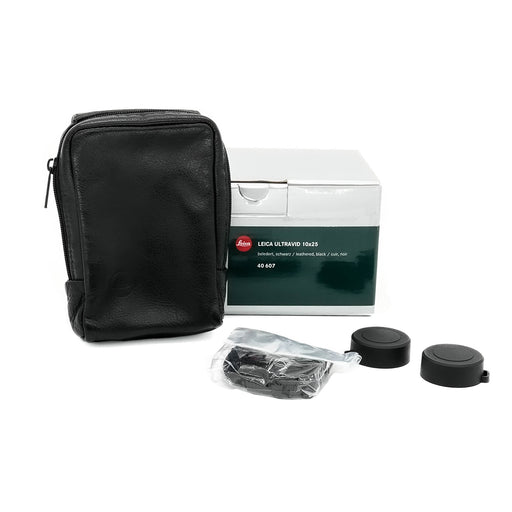 Preowned Leica Ultravid 10x25 Leathered Black Binoculars- SWO2H34