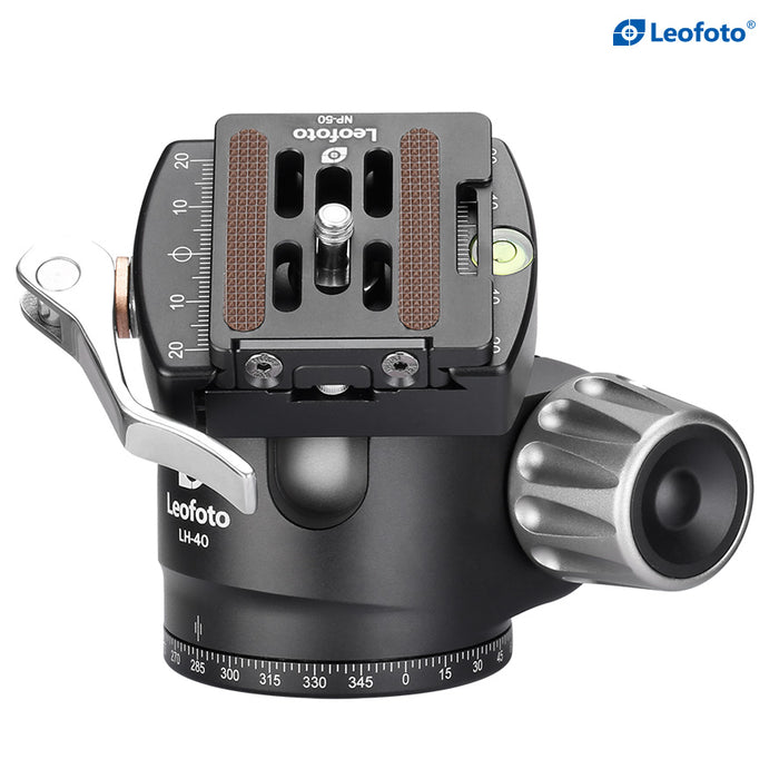 Leofoto LH Series LH-40LR 40mm low profile ball head with NP-50 Quick Release Plate