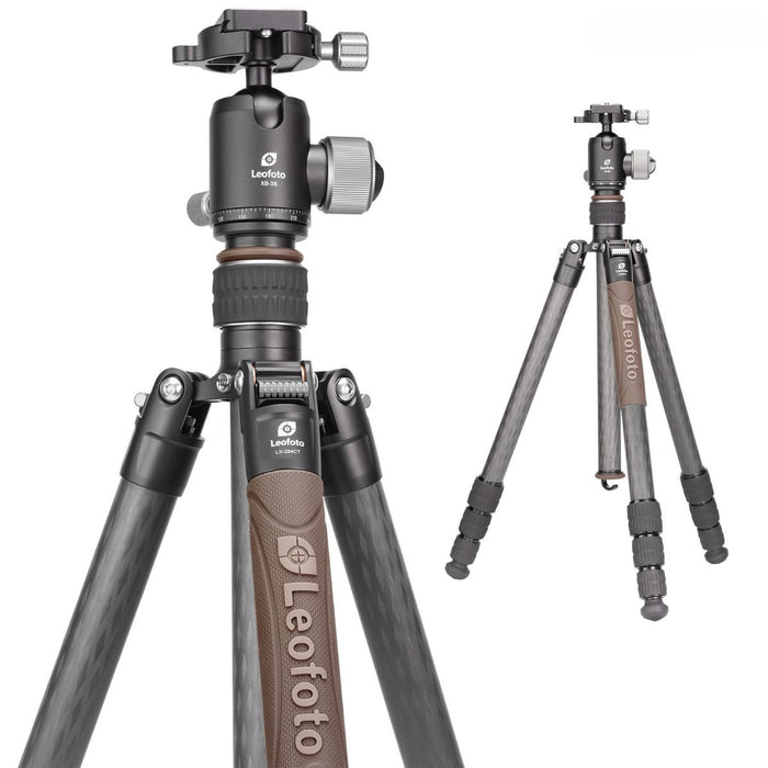 Leofoto Urban LX-284CT 10 Layer Carbon Hollow-out Spider 180 Degree Folding  Tripod with XB-38 Ball Head - Max Load 10kg, Min 225mm to Max 1687mm