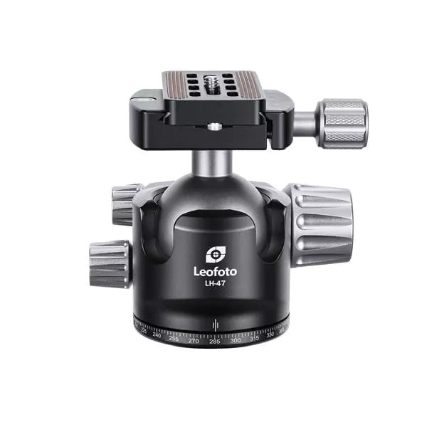 Leofoto LH Series LH-47 47mm Low Center of Gravity Ball Head and QP-70N QR Plate - Max Load 22kg