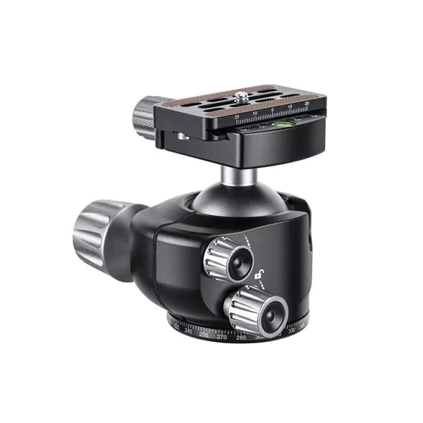 Leofoto LH Series LH-47 47mm Low Center of Gravity Ball Head and QP-70N QR Plate - Max Load 22kg