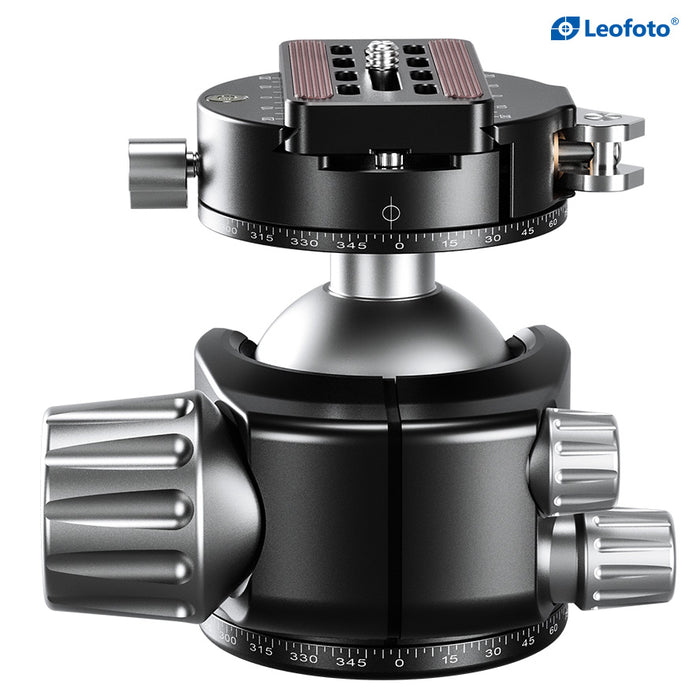 Leofoto LH Series LH-55PCL 36mm Low Profile Ball Head with PCL-70 Panning Clamp and QR Lock System - Max Load 25kg