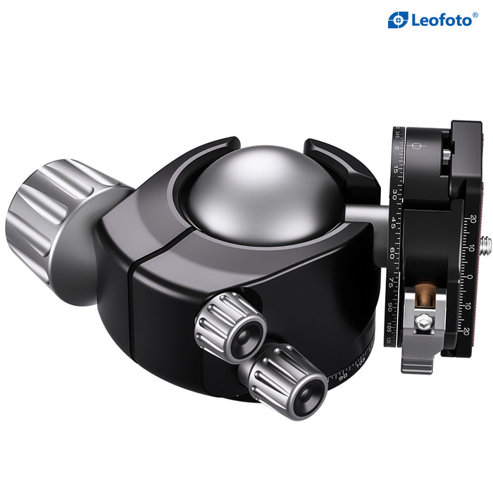 Leofoto LH Series LH-55PCL 36mm Low Profile Ball Head with PCL-70 Panning Clamp and QR Lock System - Max Load 25kg