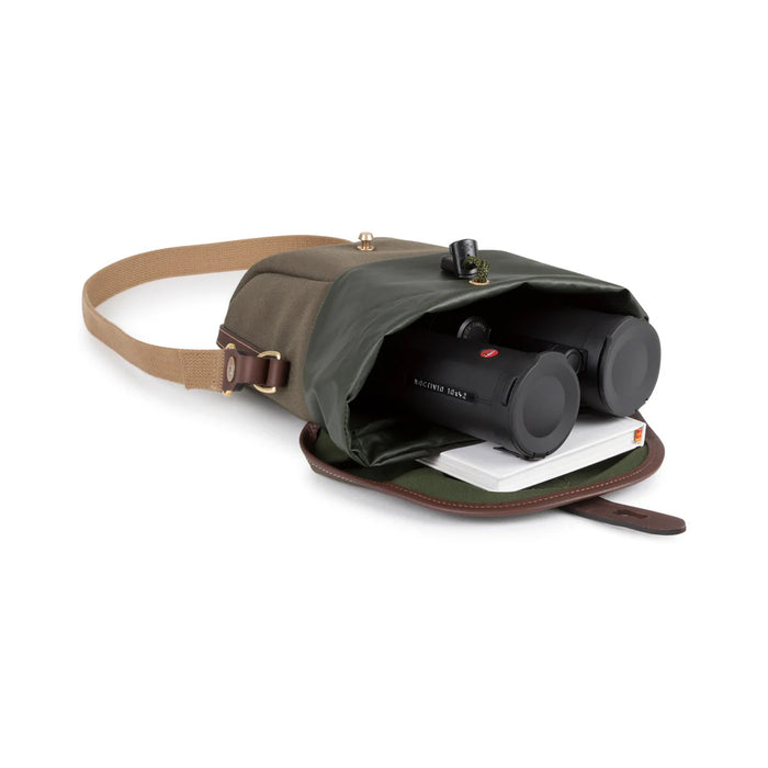 Billingham Galbin Binocular Case for 8x32 / 8x42 Binoculars - Sage FibreNyte / Chocolate Leather