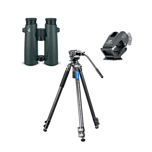 The Ultimate Bird Hide Bundle - Swarovski EL 10x50 Binoculars and Leofoto Tripod with Fluid Head and Adapter