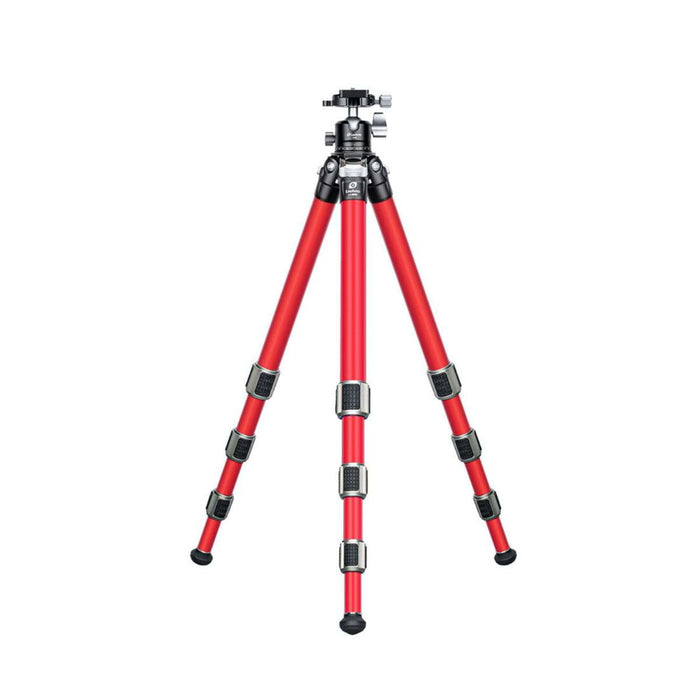 Leofoto Athena LA-284C 10 Layer Carbon Water, Sand Proof, Corrosion Resistant Titanium Feet RED Tripod with LH-30 Ball Head - Max Load 10kg, Min 160mm to 1290mm