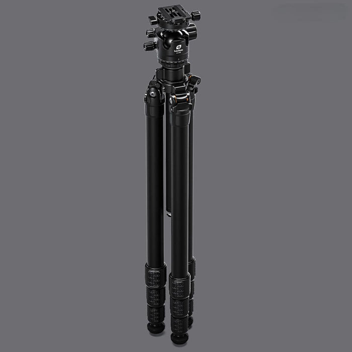 Leofoto Wings of God BLACK LG324C 10 Layer Carbon Water, Sand and Dust proof Corrosion Resistant Titanium Feet Spider Tripod with LH-40R Low Profile Ball Head - Max Load 15kg, Min 165mm to Max 1685mm