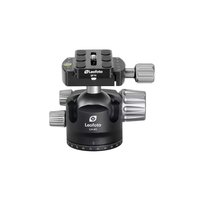 Leofoto LH Series LH-40 40mm Low Profile Ball Head and QP-70N QR Plate - Max Load 20kg