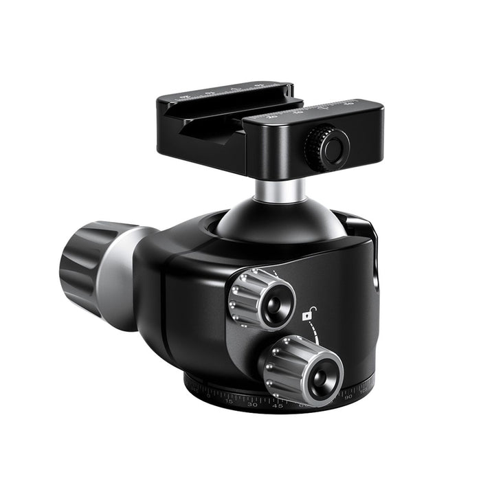 Leofoto LH-47SC 47mm Low Center of Gravity Ball Head with Low Profile QR Arca/Picatinny Clamp (22kg Load)