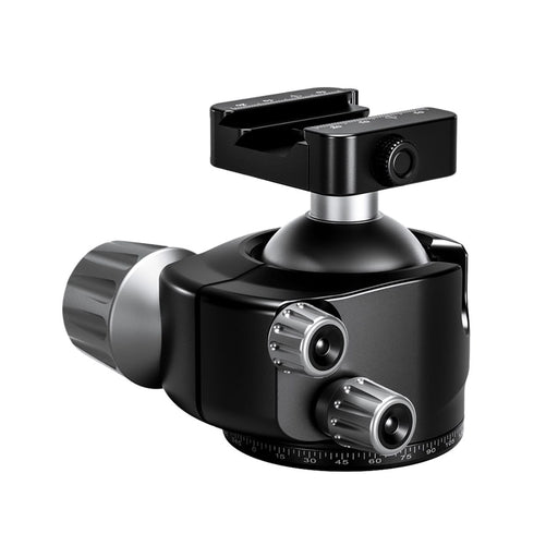 Leofoto LH-55SC 55mm Low Center of Gravity Ball Head with Low Profile QR Arca/Picatinny Clamp (25kg Load)