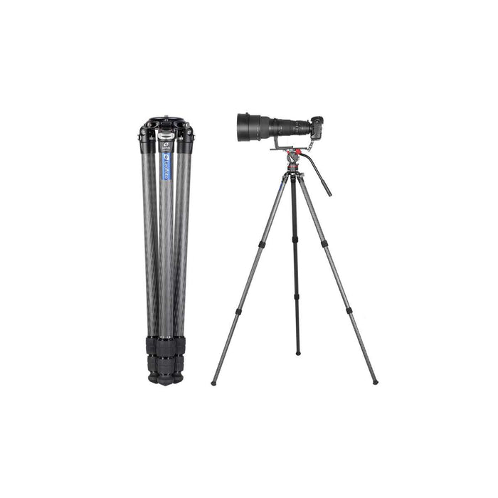 Leofoto LM Summit LM-323C 10 Layer Carbon Hollow-out Spider 75mm Bowl Tall Tripod with Safety Lock System - Max Load 25kg, Min 100mm to Max 1400mm