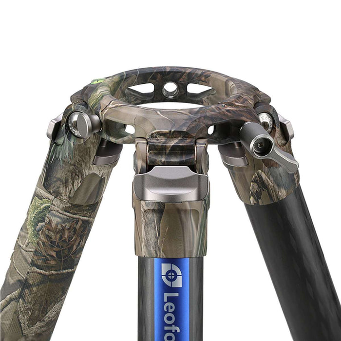 Leofoto LM Summit CAMO LM-365C 10 Layer Carbon Hollow-out Spider 75mm Bowl Tripod with Safety Lock System - Max Load 25kg, Min 80mm to Max 1540mm