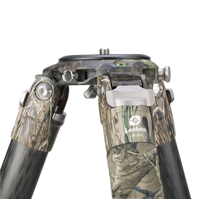 Leofoto LM Summit CAMO LM-365C 10 Layer Carbon Hollow-out Spider 75mm Bowl Tripod with Safety Lock System - Max Load 25kg, Min 80mm to Max 1540mm