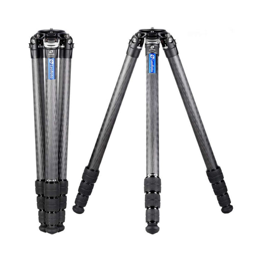 Leofoto LM Summit LM-404CL 10 Layer Carbon Hollow-out Spider 100mm Bowl Tall Tripod with Safety Lock System - Max Load 40kg, Min 128mm to Max 2135mm