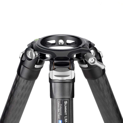 Leofoto LM Summit LM-404CL 10 Layer Carbon Hollow-out Spider 100mm Bowl Tall Tripod with Safety Lock System - Max Load 40kg, Min 128mm to Max 2135mm