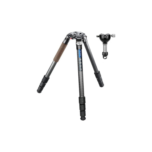 Leofoto Mountain HD Tripod Kit LN-364C 10 Layer Carbon Hollow-out Spider 180 Degree Folding Silcone Handle Tripod with YB-75LK Arca Levelling Bowl Head with Handle and Hook - Max Load 35kg, Min 174 mm to Max 1635mm