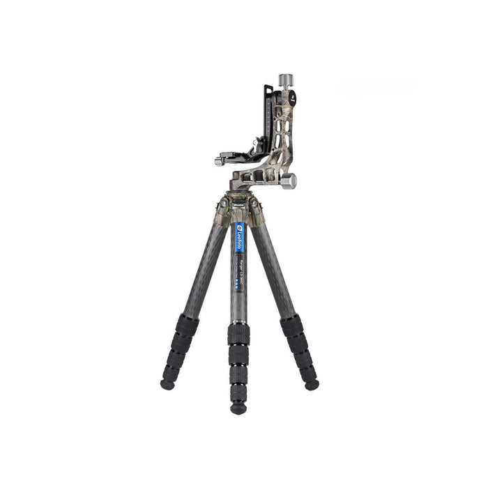 Leofoto Ranger LS-365C Lightweight 10x Layer Carbon Half Ball Levelling Tripod with PG1 CAMO Gimbal Head - Max Load - 20kg, Min 330mm to Max 1778mm