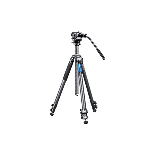 Leofoto LV-323C Manba LV Video Head System Flip Lock Carbon Fibre Tripod and BV-10 Fluid Head 6kg