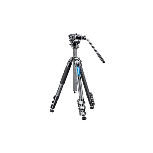 Leofoto LV-324C Manba LV Video Head System Flip Lock Carbon Fibre Tripod and BV-10 Video Head 6kg