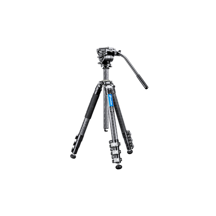 Leofoto LV-324C Manba LV Video Head System Flip Lock Carbon Fibre Tripod and BV-10 Video Head 6kg