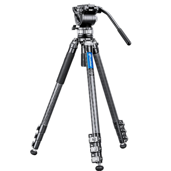 Leofoto Manba LVM Video Head System LVM-324C Flip Lock Carbon Fibre Tripod with BV-15 Video Fluid Head 10kg