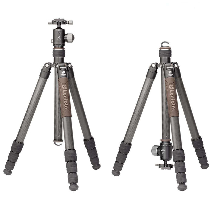 Leofoto Urban LX-324CT 10 Layer Carbon Hollow-out Spider 180 Degree Folding Silicone Handle Tripod with XB-38 Ball Head - Max Load 15kg, Min 220mm to Max 1735mm