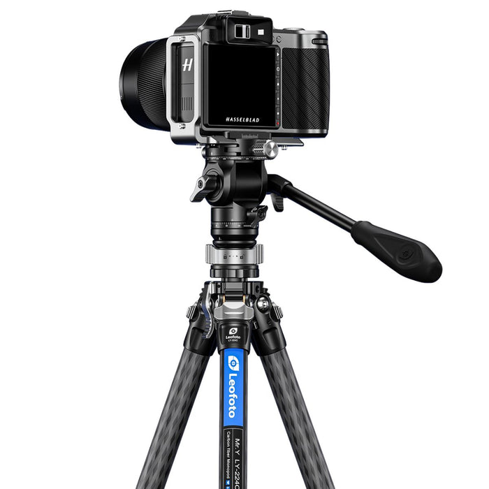 Leofoto LY Video Head LY-224C&BV-0R&LB-38 (Black) 10 Layer Carbon Fibre Tripod 3kg