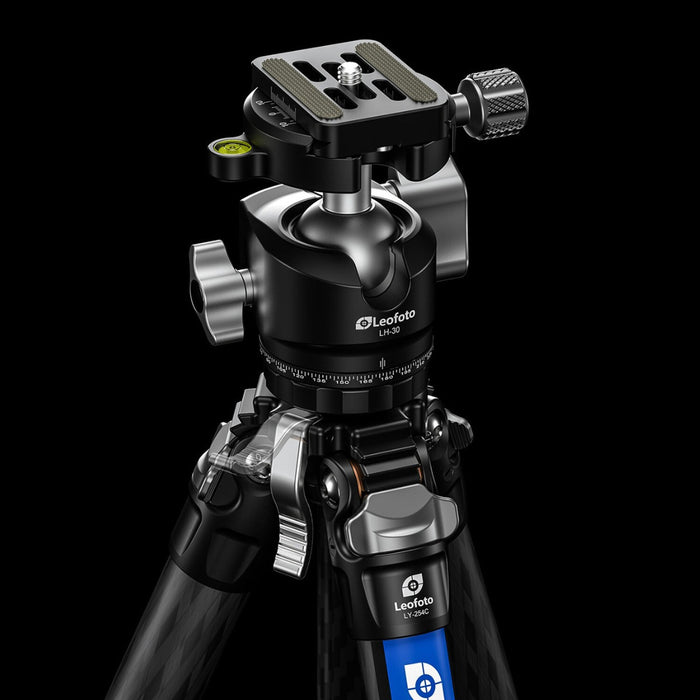 Leofoto MR.Y LY-254C 10 Layer Carbon Y Shaped Centre Tripod with LH-30 Low Profile Ball Head - Max Load 8kg, Min 140 mm to Max 1500mm