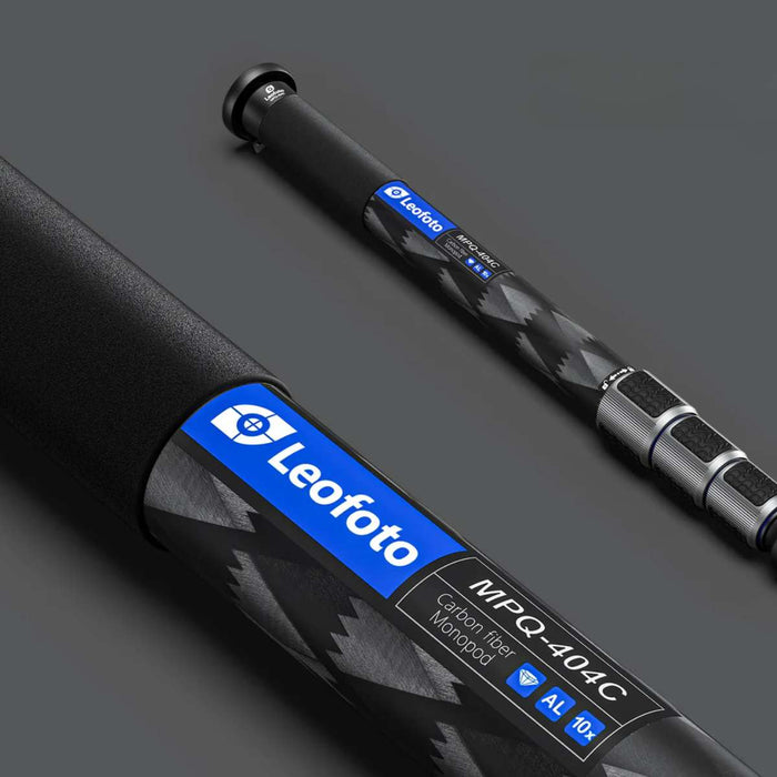 Leofoto MPQ-404C Carbon Fiber 4 Section Water and Sand proof Anti Twist Monopod - Max Load 25kg, Max Height 1800mm