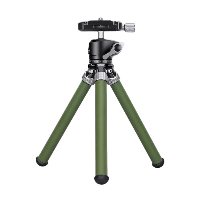 Leofoto MT-02C Mini Table Tripod and LH-22 Ball Head Kit (Olive Green) - Max Load 5kg, Min 85mm, Max 200mm