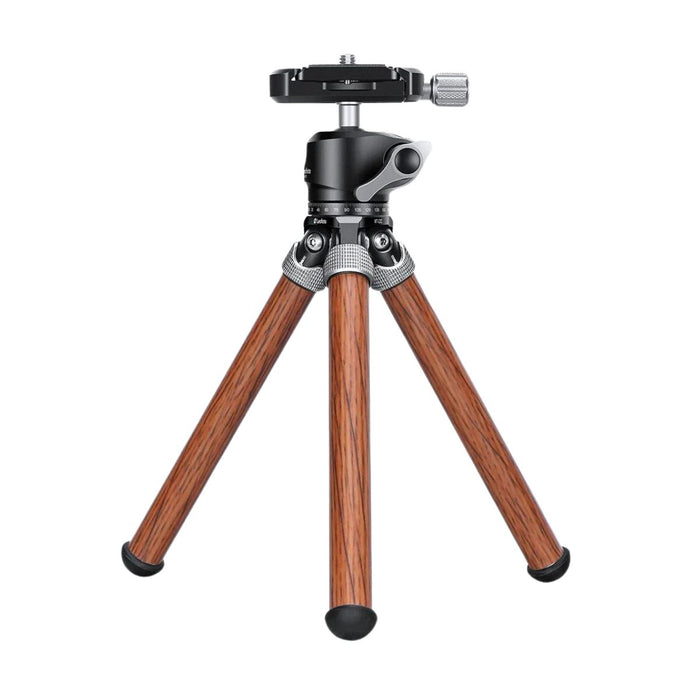 Leofoto MT-02C Mini Table Tripod and LH-22 Ball Head Kit (Wood) - Max Load 5kg, Min 85mm, Max 200mm