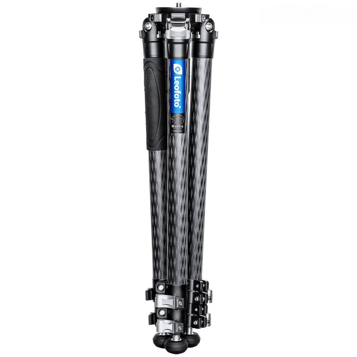 Leofoto Manba LVM Video Head System LVM-323C Flip Lock Carbon Fibre Tripod - Max Load 25kg, Min 180mm, Max 1550mm