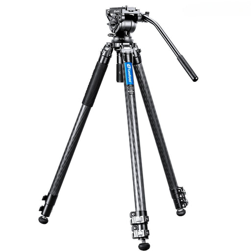 Leofoto Manba LVM Video Head System LVM-323C Flip Lock Carbon Fibre Tripod and BV-10 Video Fluid Head 6kg