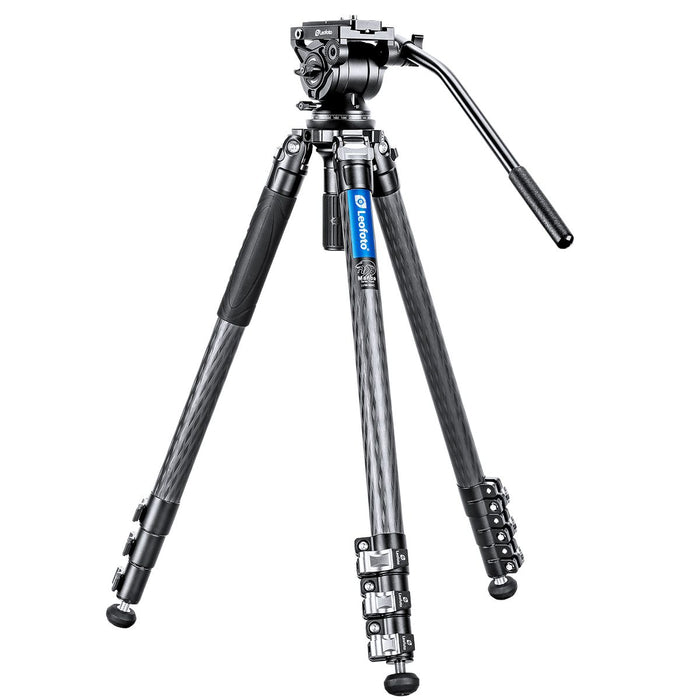 Leofoto Manba LVM Video Head System LVM-324C Flip Lock Carbon Fibre Tripod with BV-10 Video Fluid Head 6kg