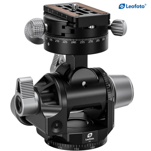 Leofoto G4 PROM Four Way Geared Head with Geared Panning Adaptor