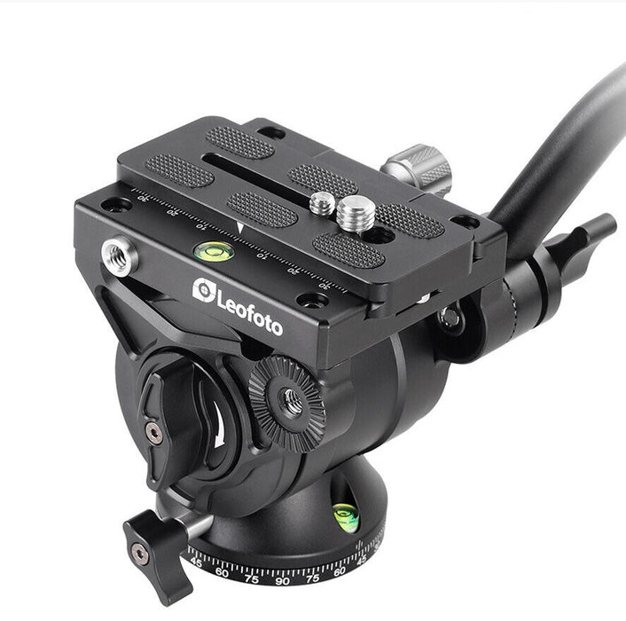 Leofoto BV-10M Manfrotto 60mm Flat Base Fluid Video Head with Arca Compatible QR Plate