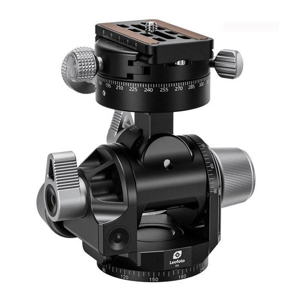 Leofoto G4 PROM Geared Head with GR-3 Geared Panning Adapter + Plate