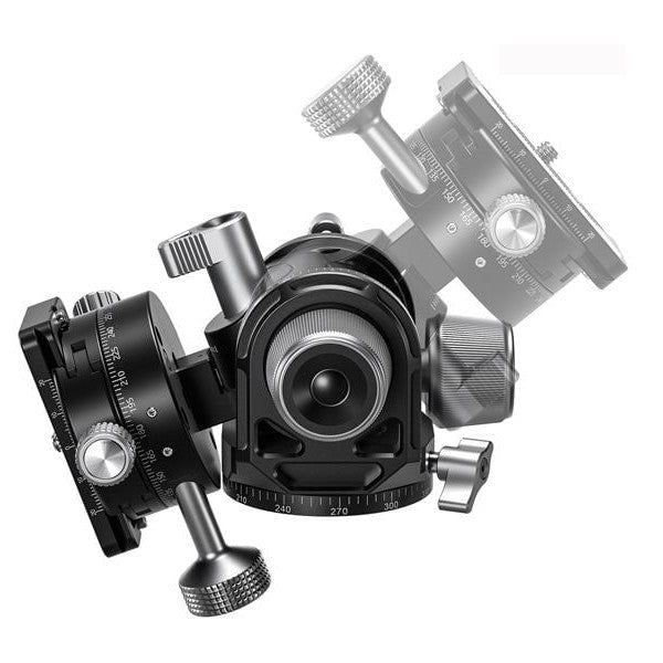 Leofoto G4 PROM Geared Head with GR-3 Geared Panning Adapter + Plate