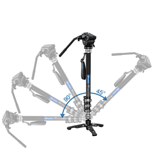 Leofoto MF-324C+BV-10 Professional Carbon Fiber Monopod w/ BV-10 Aluminium Fluid Video Tripod Head & VD-03 Support