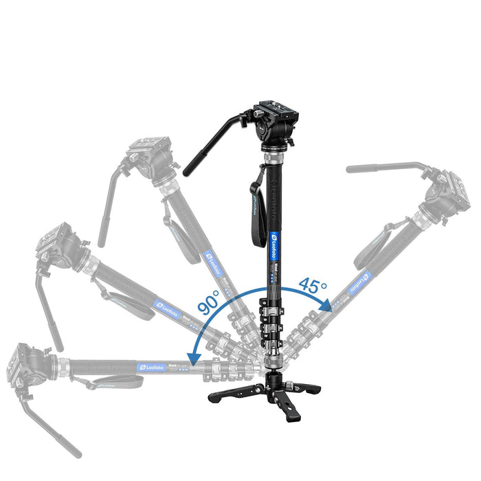 Leofoto MF-324C+BV-10 Professional Carbon Fiber Monopod w/ BV-10 Aluminium Fluid Video Tripod Head & VD-03 Support