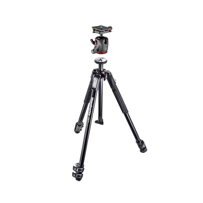 Manfrotto 190X Aluminium 3-Section Tripod and XPRO Magnesium Ball Head with Top Lock Plate Bundle