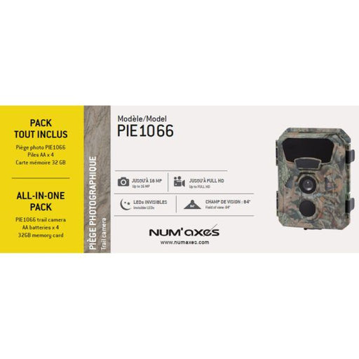 Numaxes PACK TRAIL CAMERA PIE1066 + BATTERIES (x4) + 32 GB SD CARD