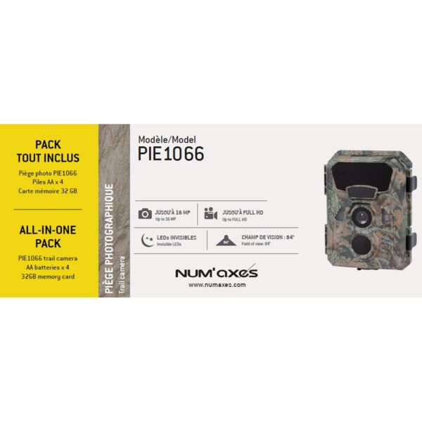 Numaxes PACK TRAIL CAMERA PIE1066 + BATTERIES (x4) + 32 GB SD CARD