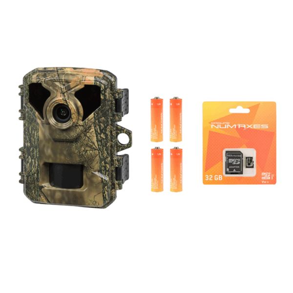 Numaxes PACK TRAIL CAMERA PIE1075 + BATTERIES (x4) + 32 GB SD CARD