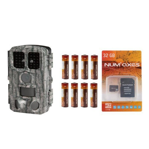 Numaxes PACK TRAIL CAMERA PIE1076 + BATTERIES (x8) + 32 GB SD CARD