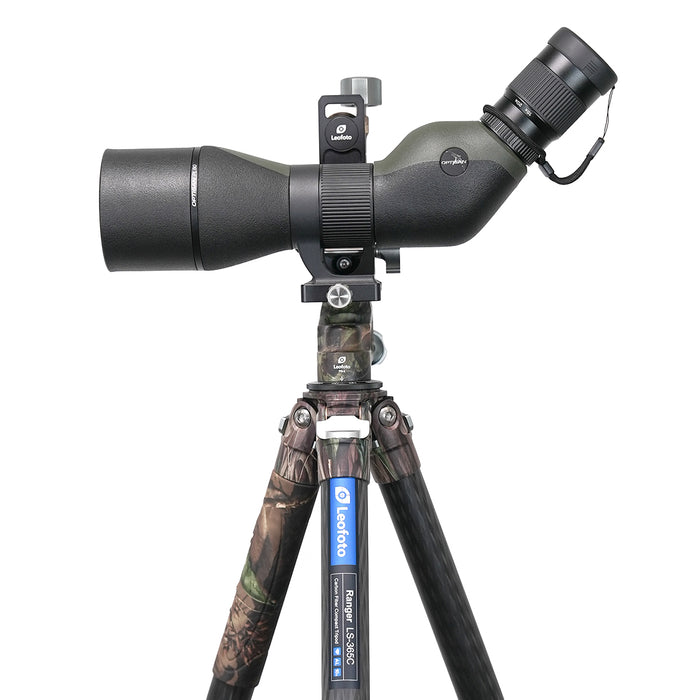 Optisan PL 15-60x80 ED Angled Spotting Scope and Leofoto Ranger LS-365C Lightweight Carbon Tripod