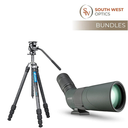 Vortex Razor HD 13-39x56 Angled Spotting Scope and Leofoto MR. O LO-224C 10 Layer Carbon Spider Ball Tripod with Centre Column and BV-1R Mini Fluid Head Travel Bundle