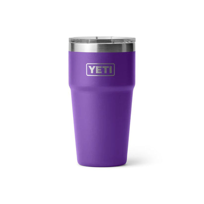 Purple YETI tumbler on a white background