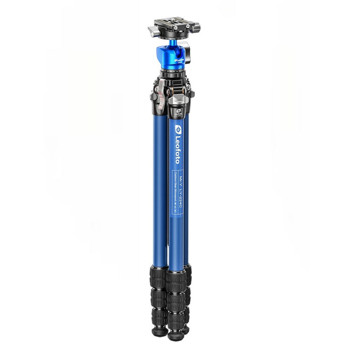 Leofoto BLUE MR.Y LY-224C 10 Layer Carbon Y Shaped Centre Tripod with LH-25 Ball Head - Max Load 6kg, Min 125mm to Max 1410mm